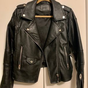 Blank NYC faux leather moto jacket